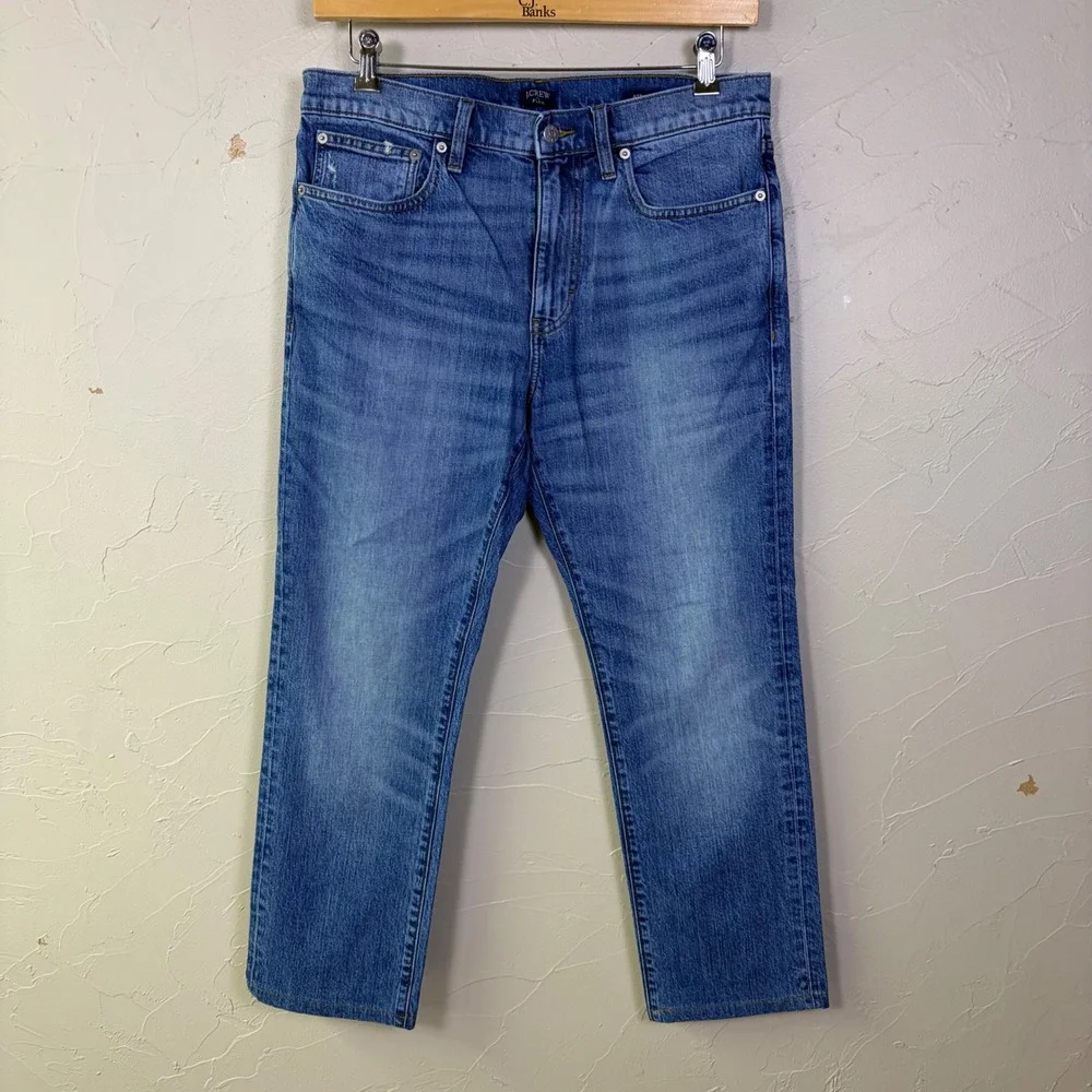 J Crew Flex Straight Leg Jeans Mens 33x30 Blue Medium Wash Denim Casual